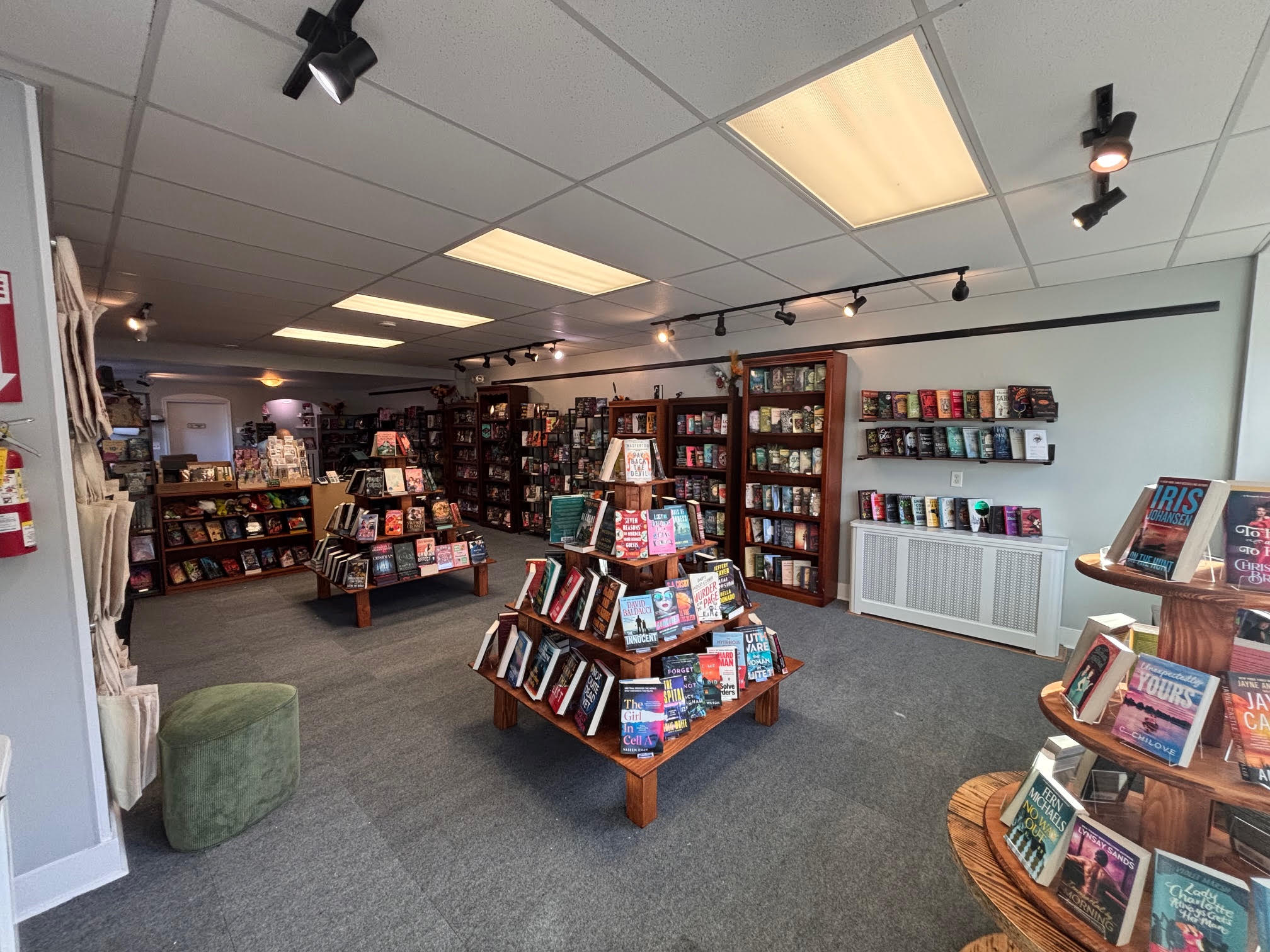 Store picture of multiple bookcases filled with books.